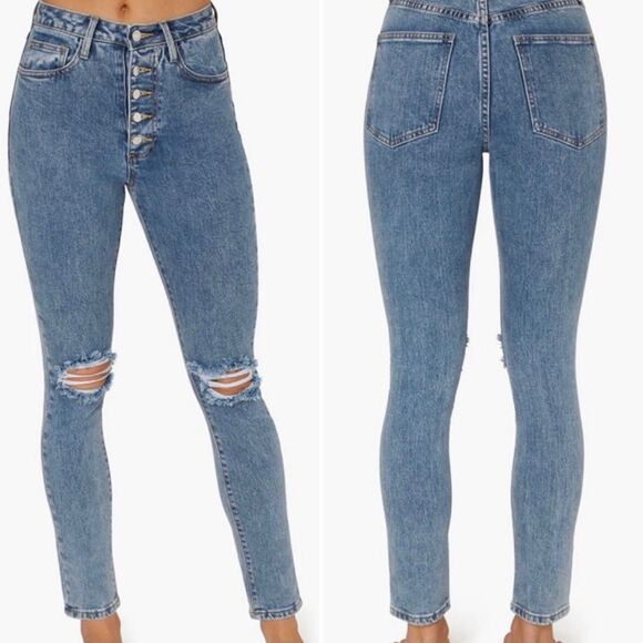 We Wore What The Danielle High Rise Jeans Vintage Straight Button Fly Blue 30 - Picture 1 of 11